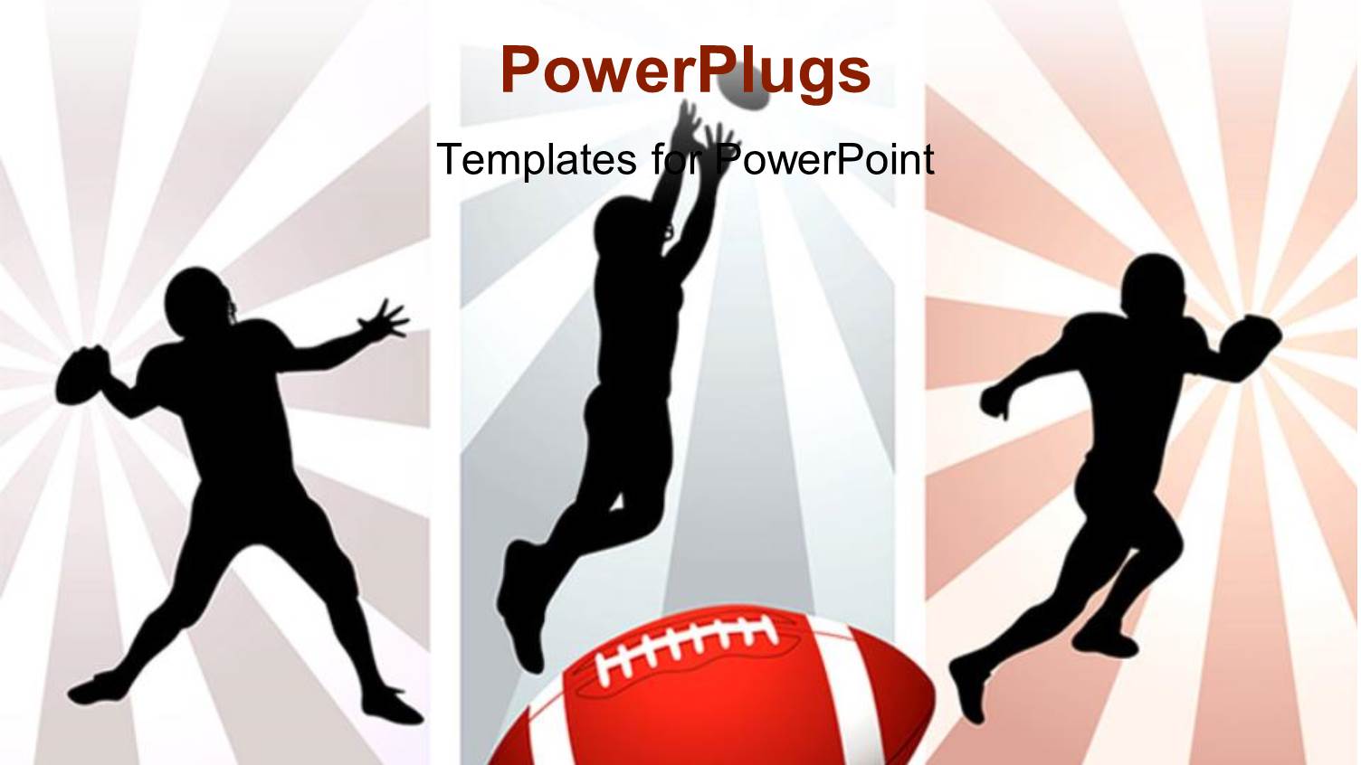 Silhouettes of American Rugby Player with Rays