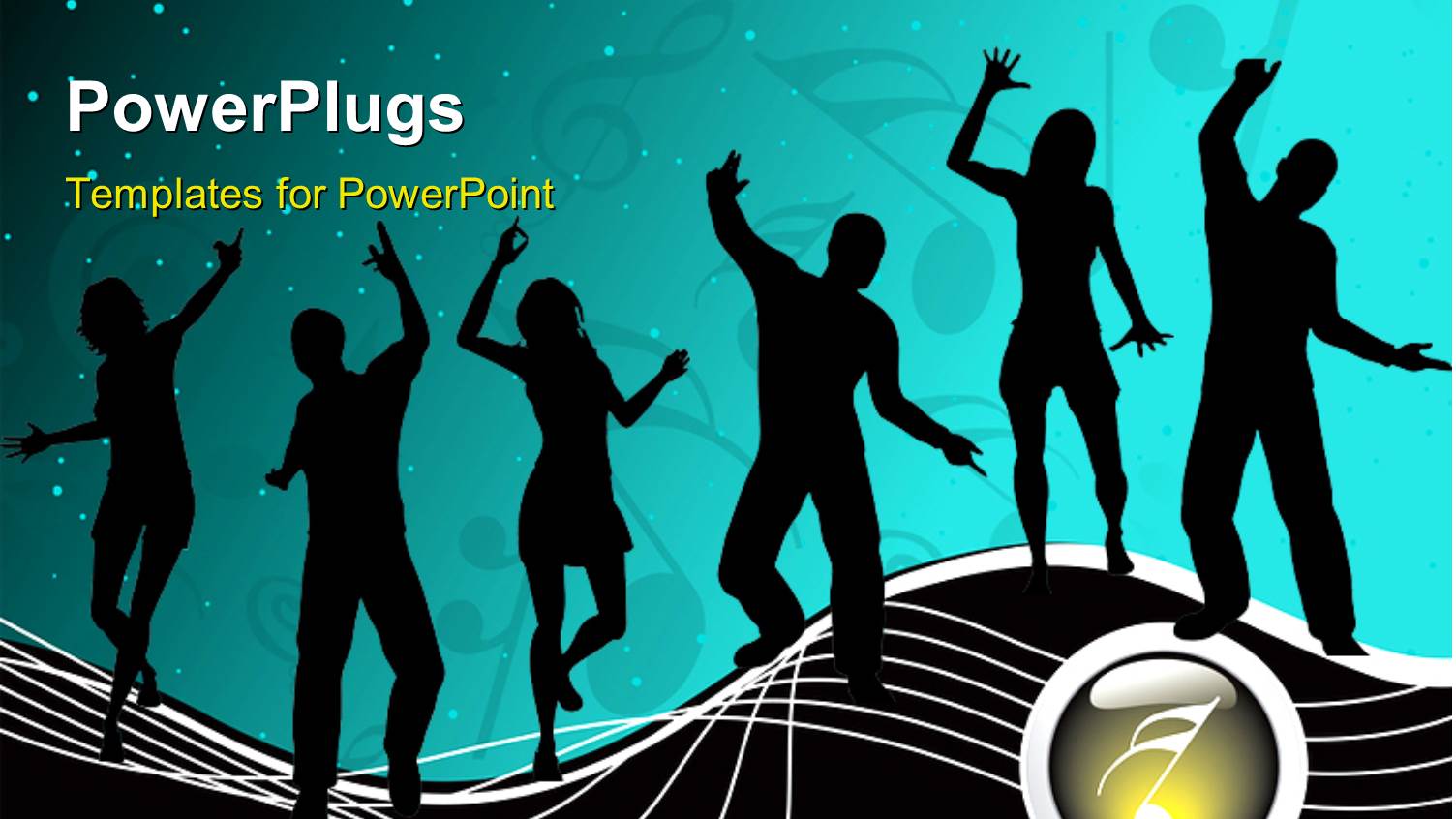 Silhouettes of People Dancing with Musical Symbols