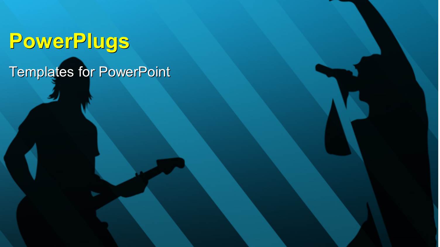 Silhouettes Singing and Playing Guitar with Blue Color