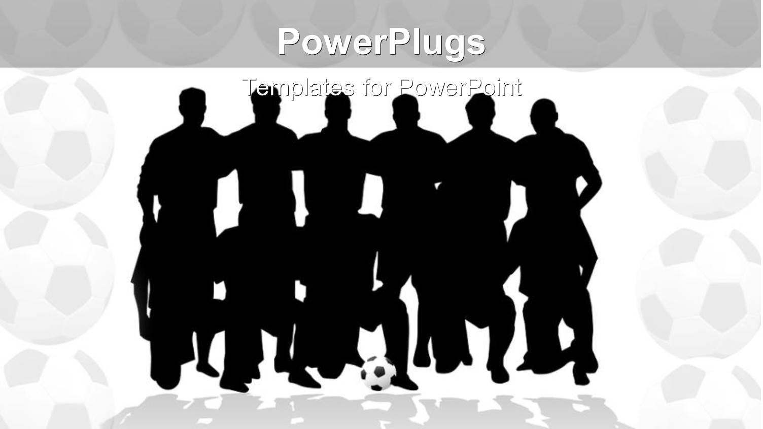 Silhouettes of Soccer Team in Two Rows