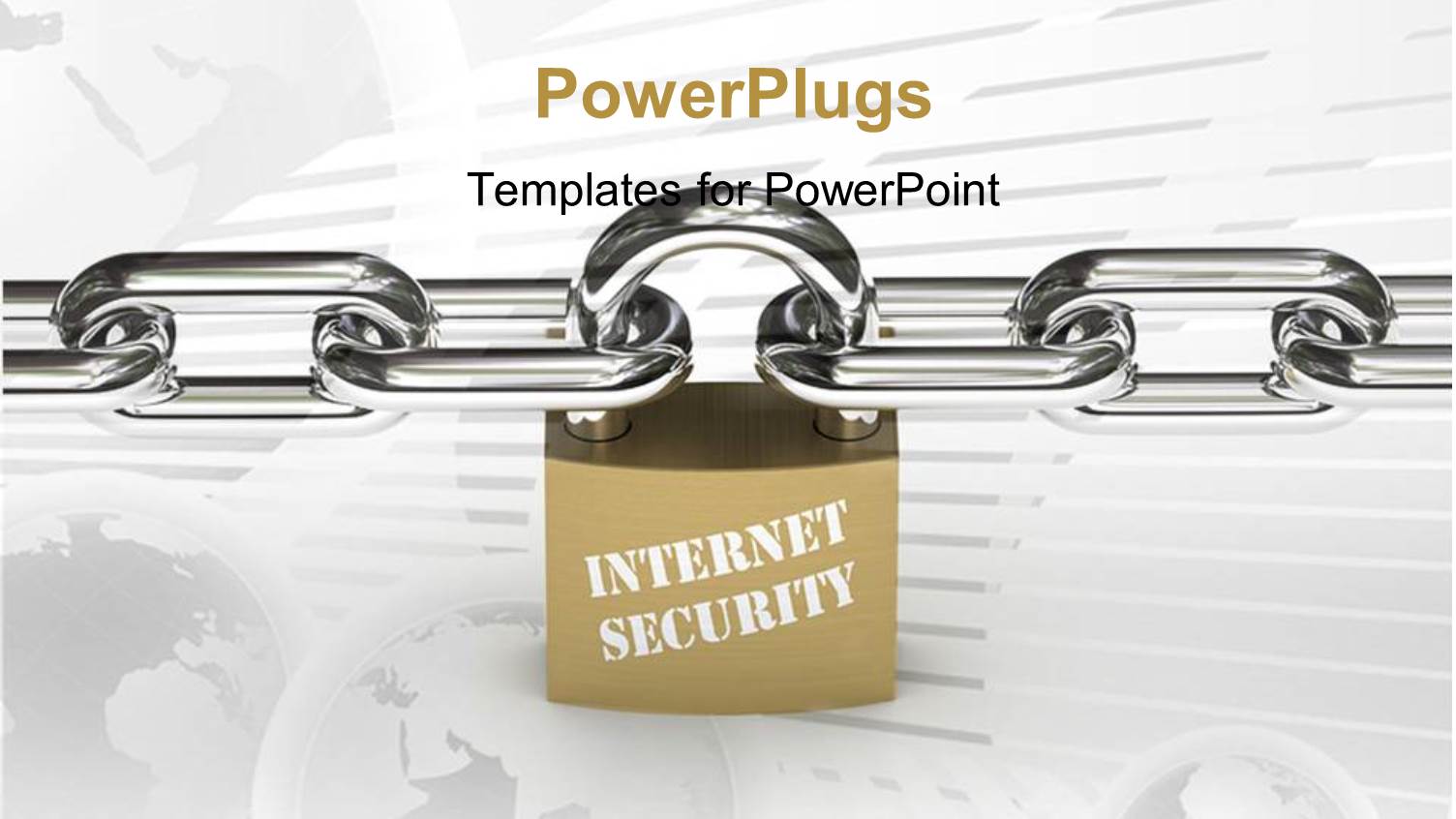 Silver Chain Joined by Padlock with Text INTERNET SECURITY