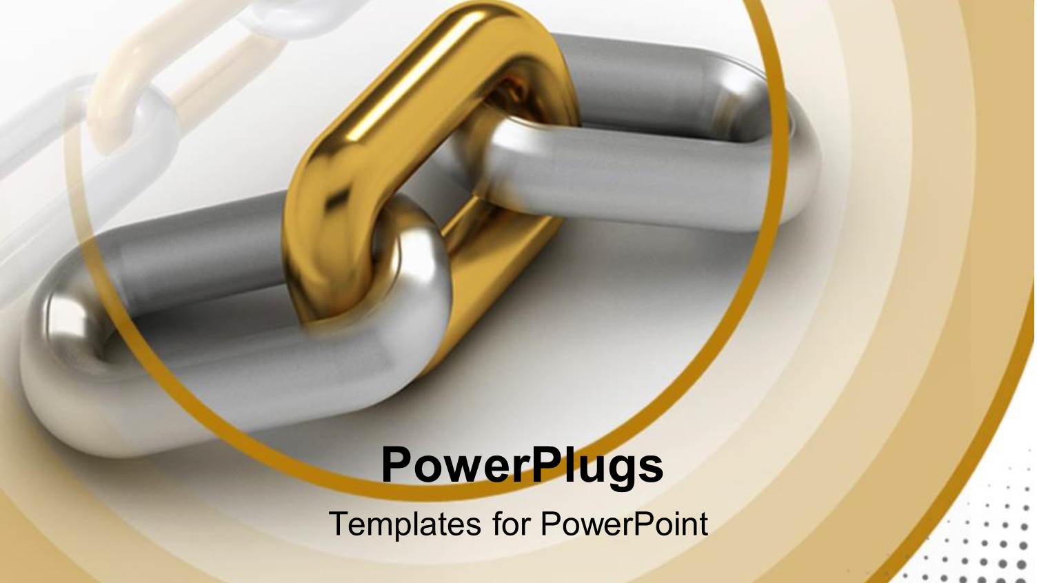 Silver Chain with Outstanding Gold Link, Brown Concentric Circles