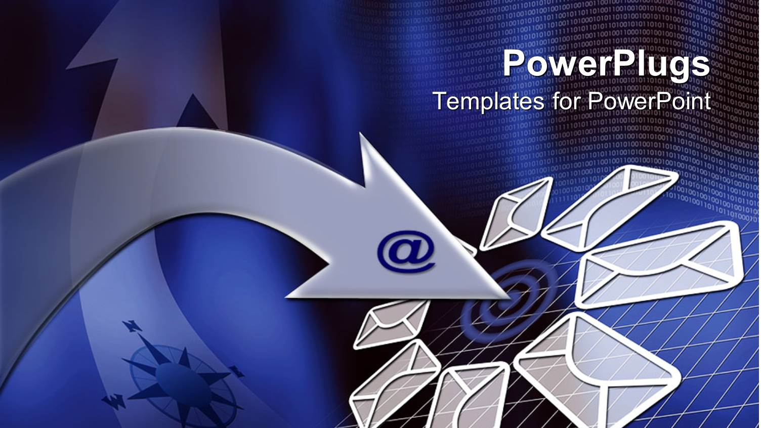 Silver Colored Arrow with an @ Symbol with Lots of  Emails