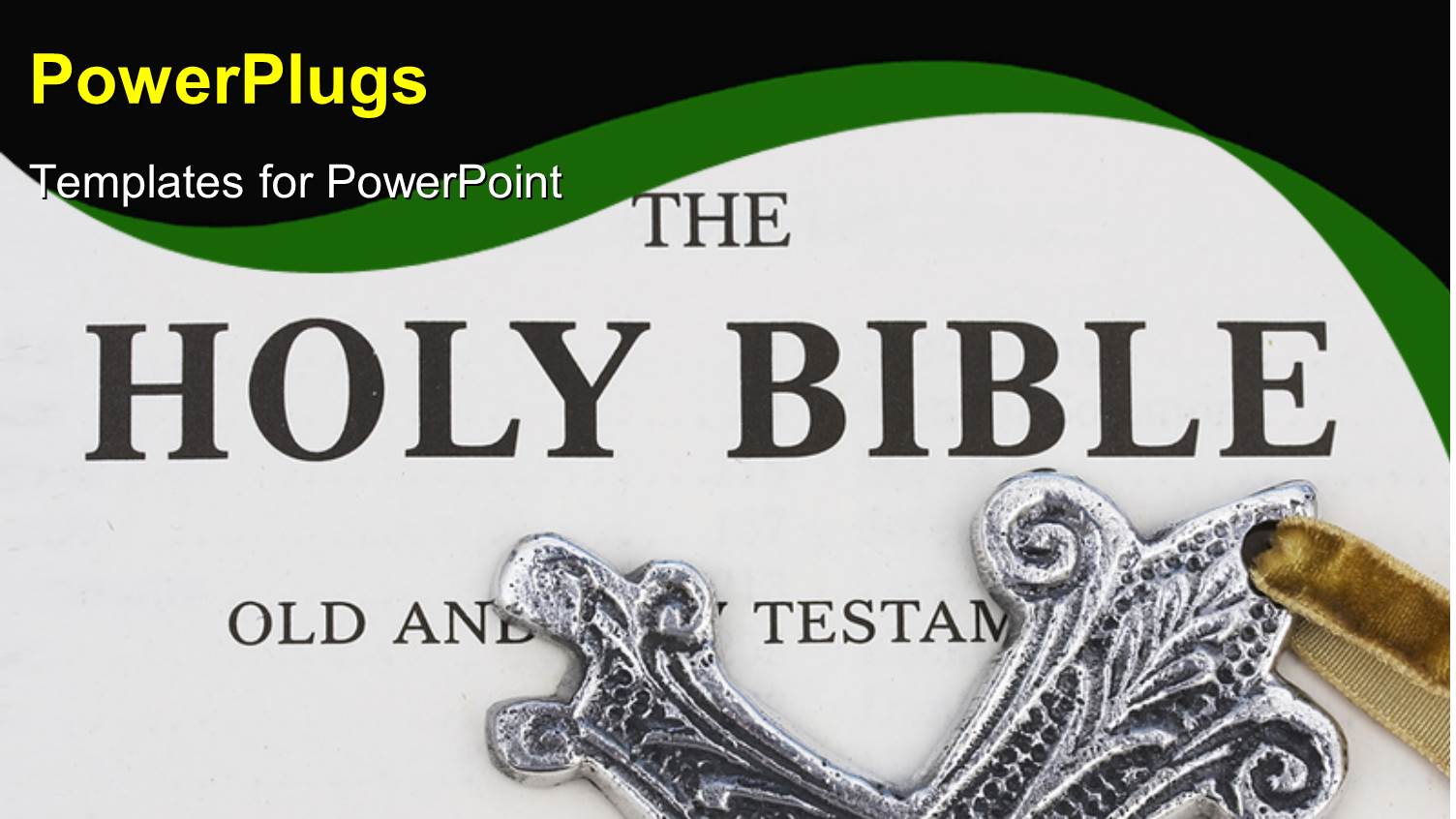 a Silver Cross with Text that Spell Out the Words 