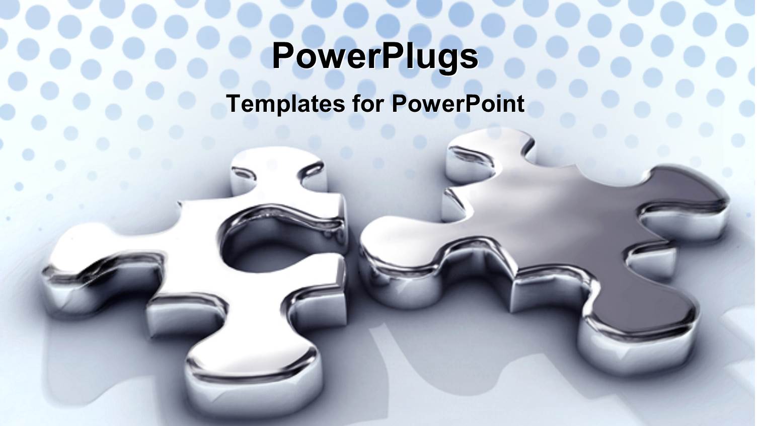 Silver Jigsaw Puzzle Pieces on Blue Background