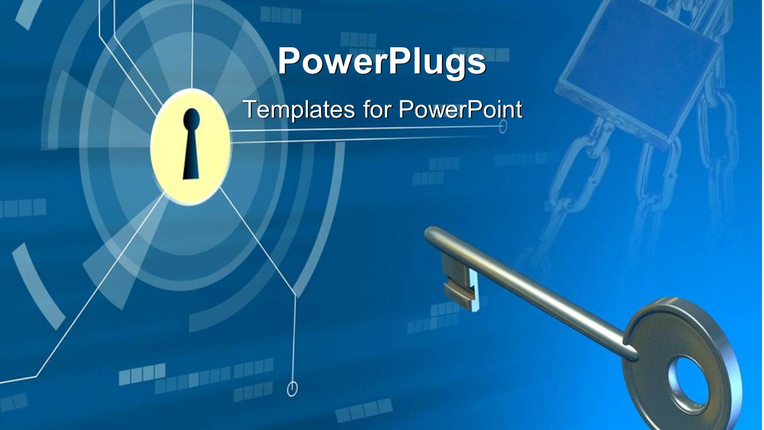 Silver Key for Lock on a Blue Background as a Metaphor for Problem and Solution