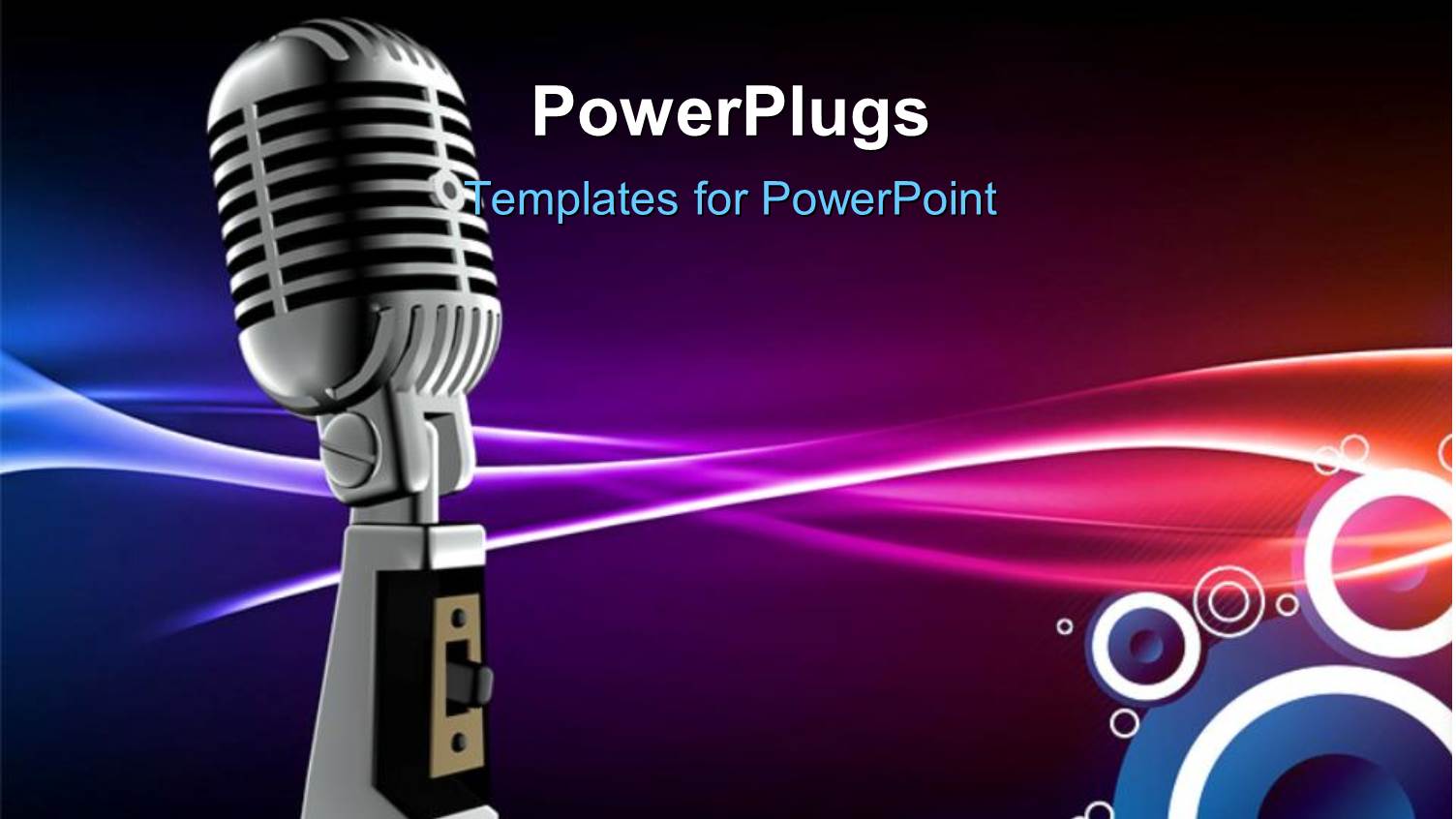 Silver Microphone and Amplifier on Colorful Abstract Background