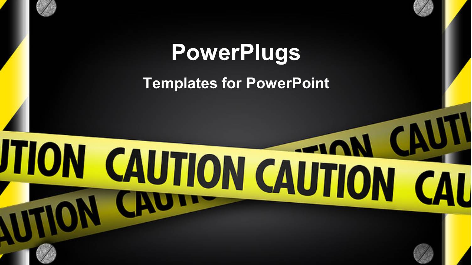 Silver Screws Glowing Over Yellow Striped Hazard