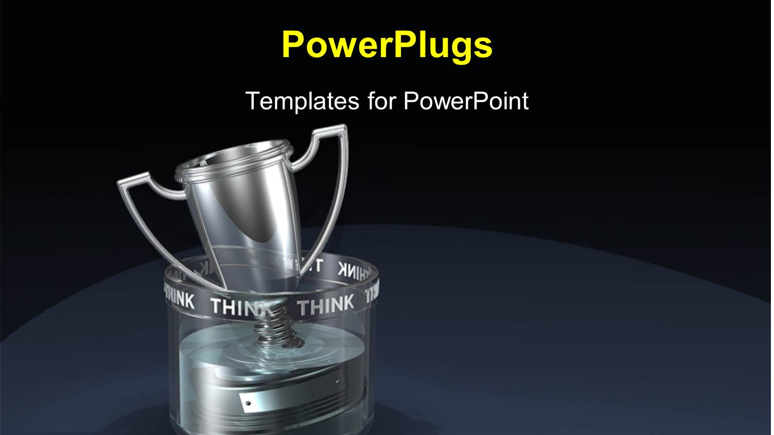 Silver Trophy Floating in Glass Filled with Colorless Liquid 