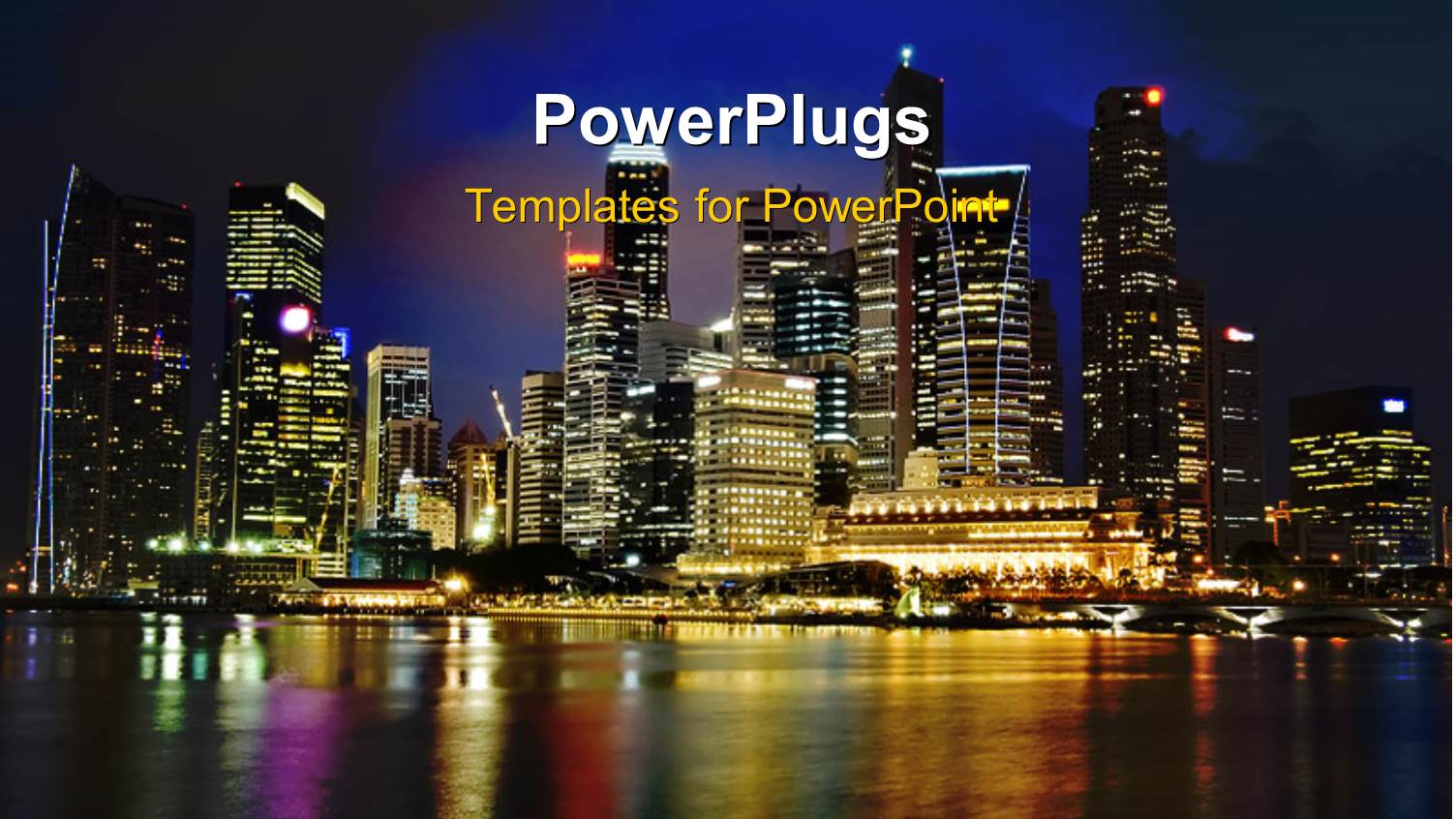 Singapore City Evening Skyline at Marina Bay