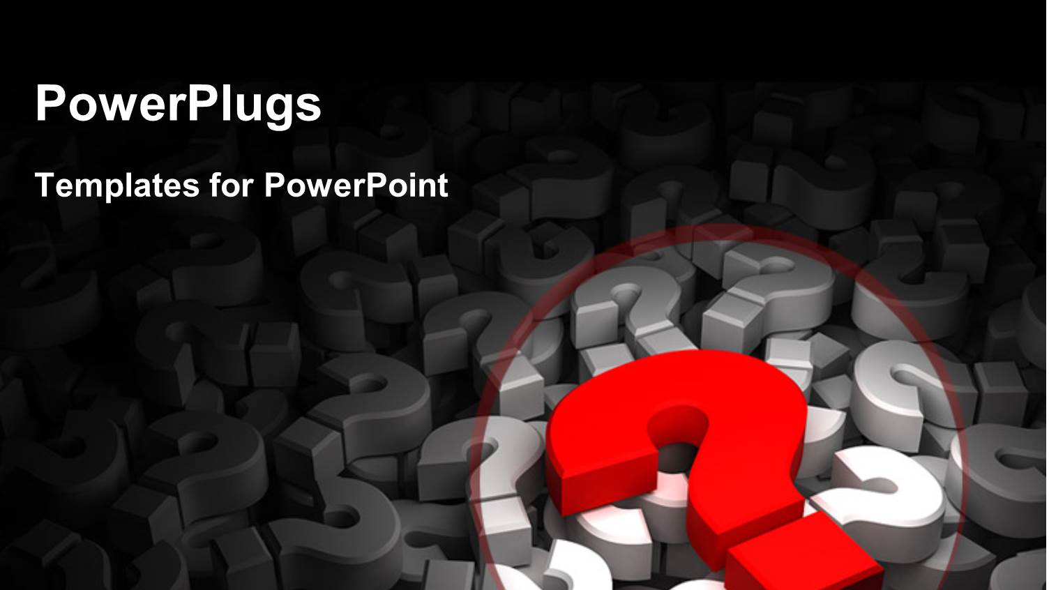 Single Red Color Question Mark in Focus Over the Others with Black Color