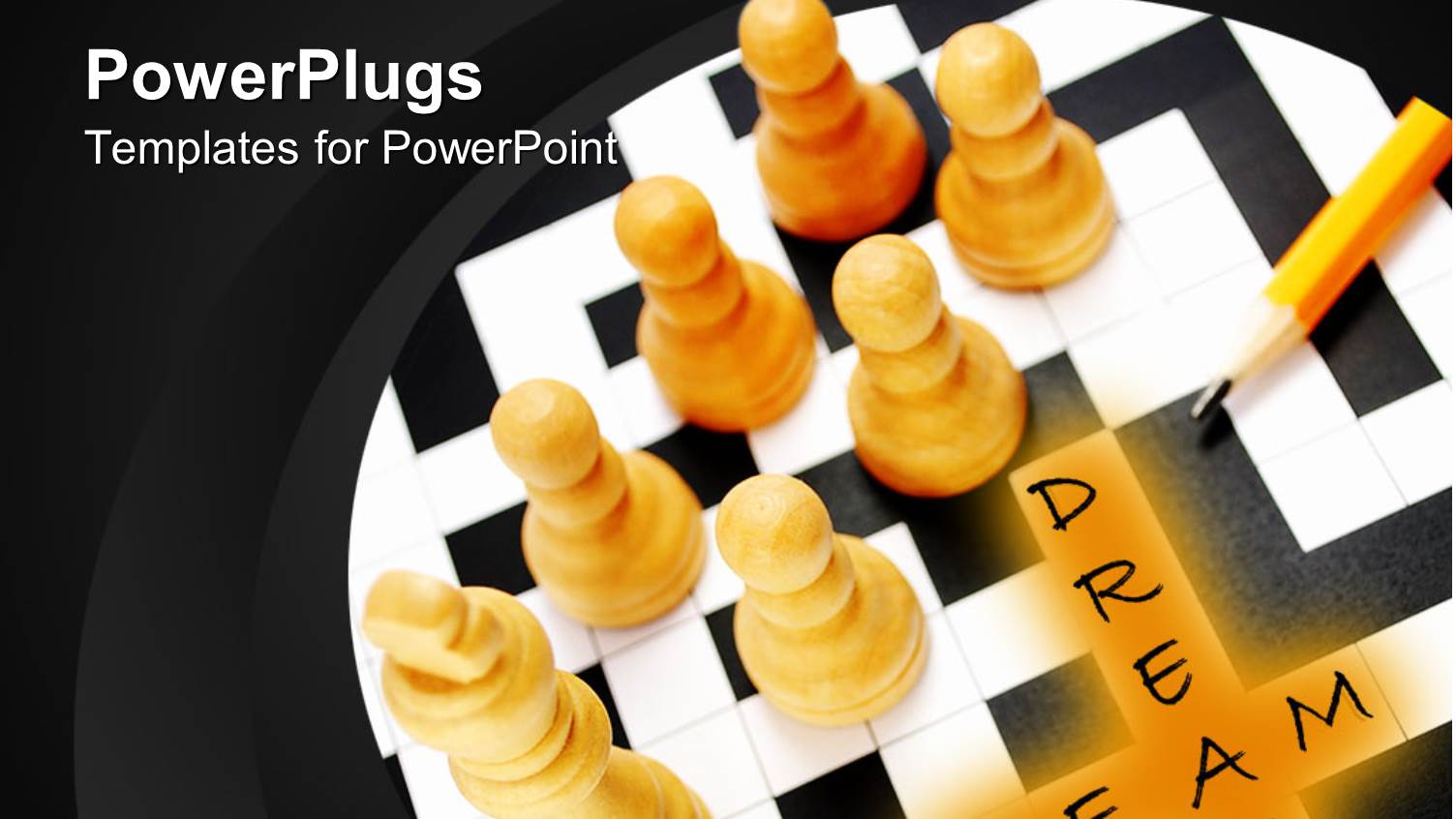 Six Chess Pawns and King Sitting on Crossword Puzzle