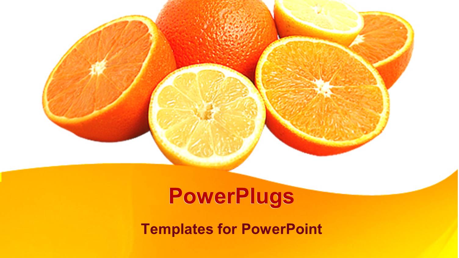 Six large Yellow Oranges Cut in Halves and Open