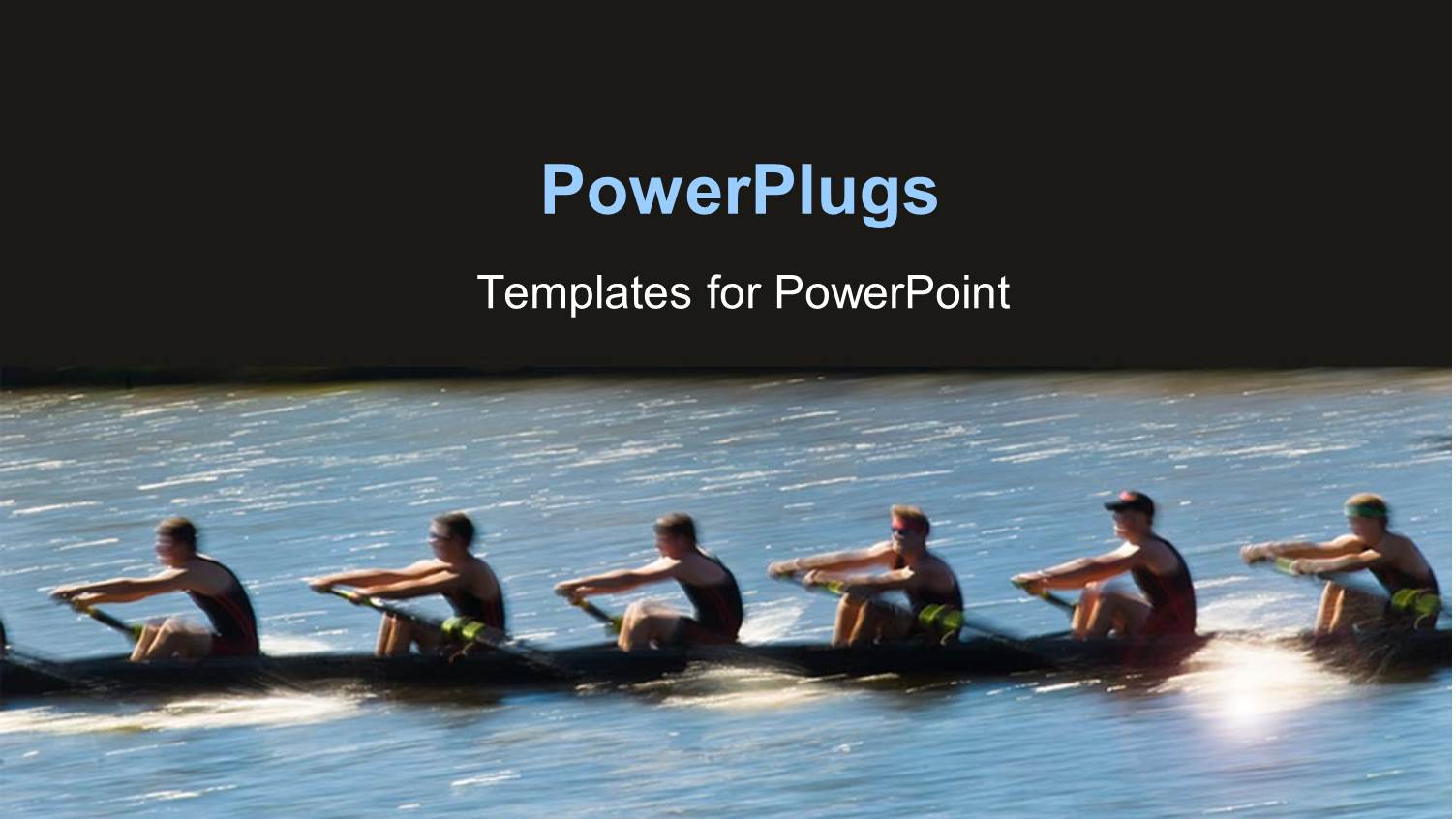 Six People on a Boat on River with Black Background