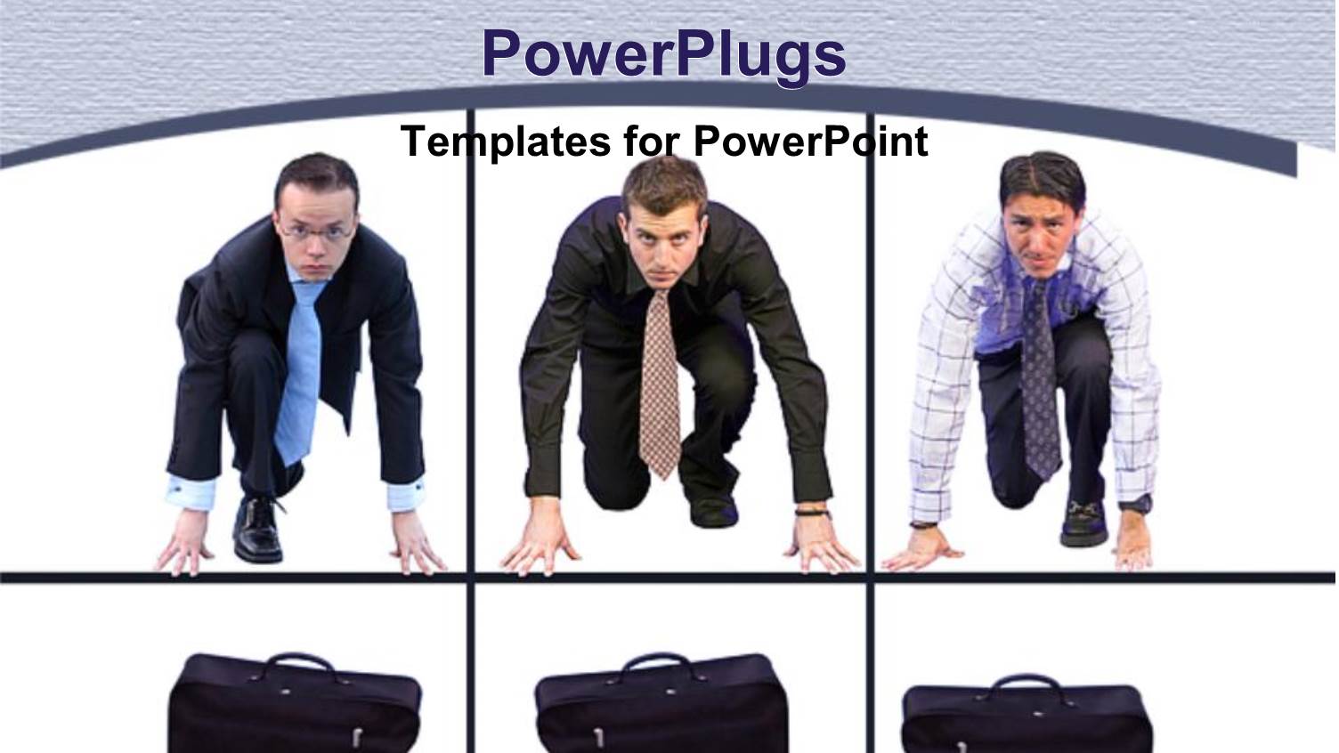 Six Tiles with Three Business Men about to Ren and Three Office Bags