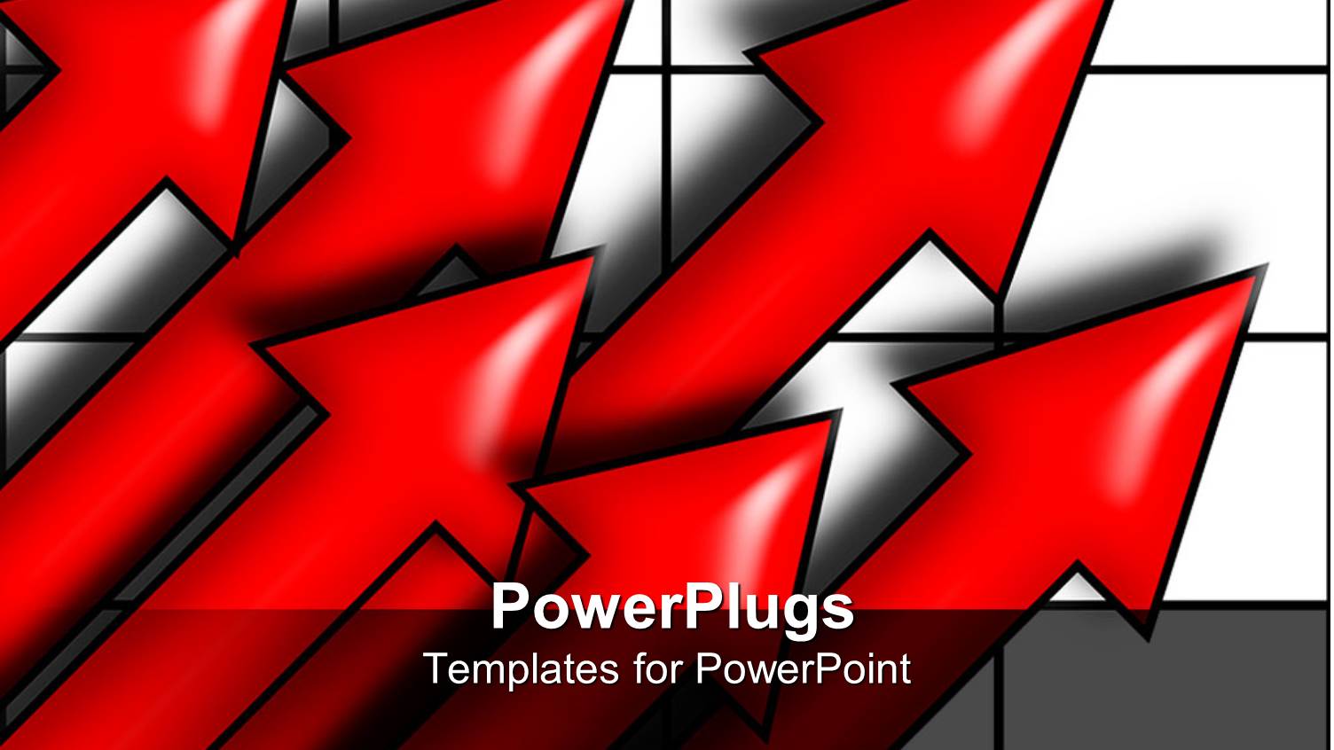 Six Upward Pointing Red Arrows on Black and White Grid