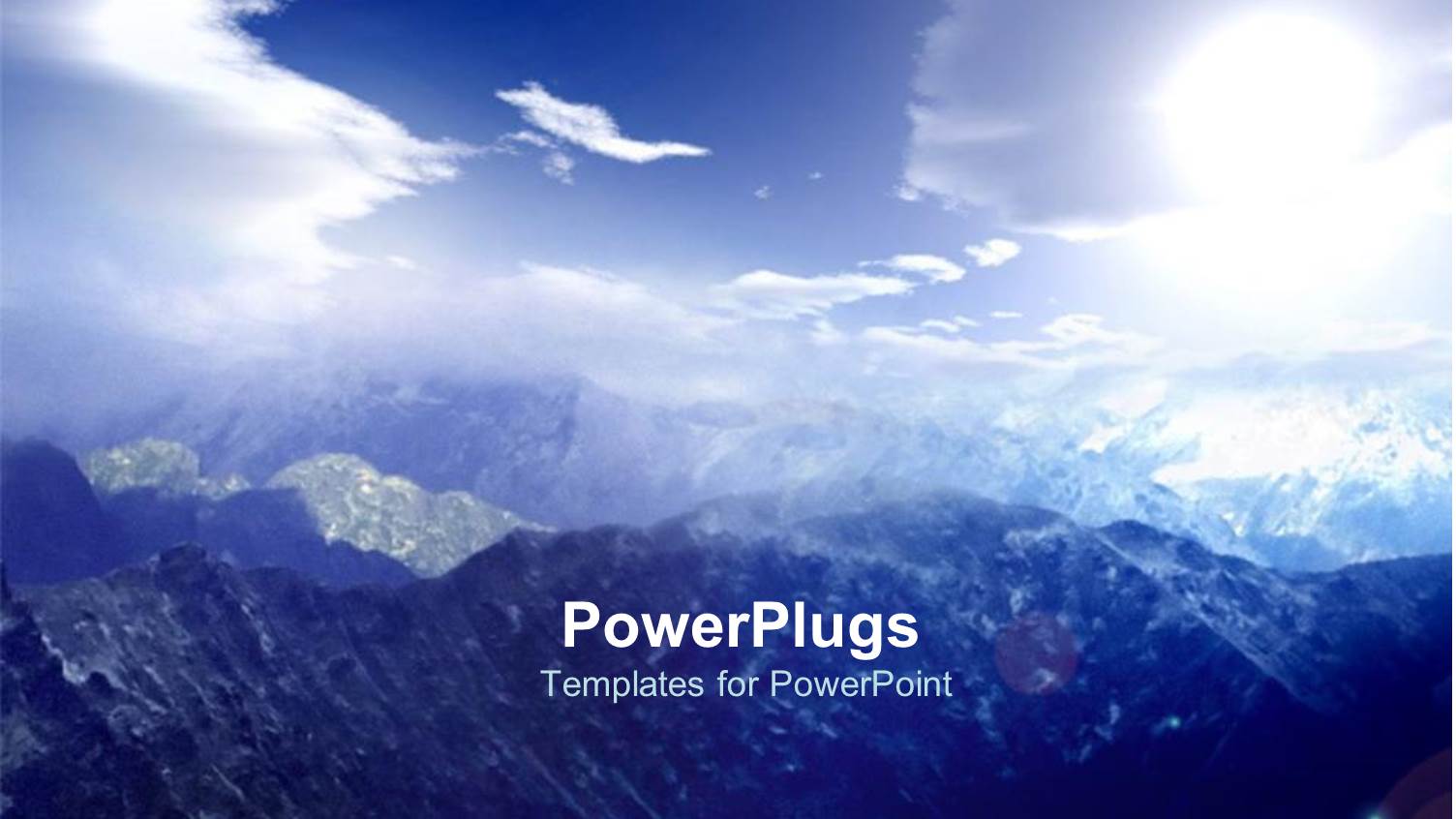 Skyline of Blue Mountain Ranges and Sky with Clouds