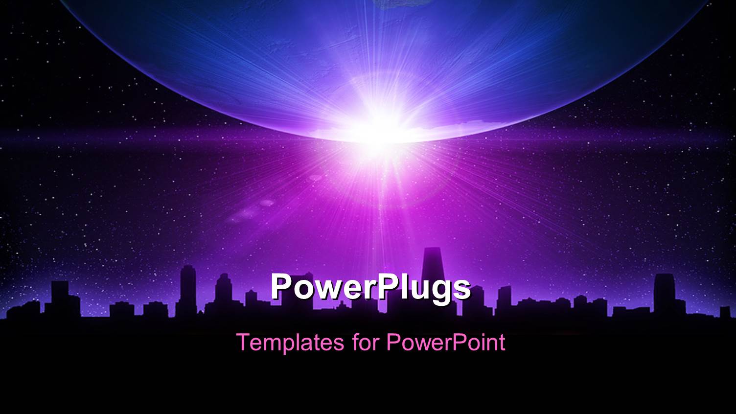 Skyline and Planet Earth with Sunrise