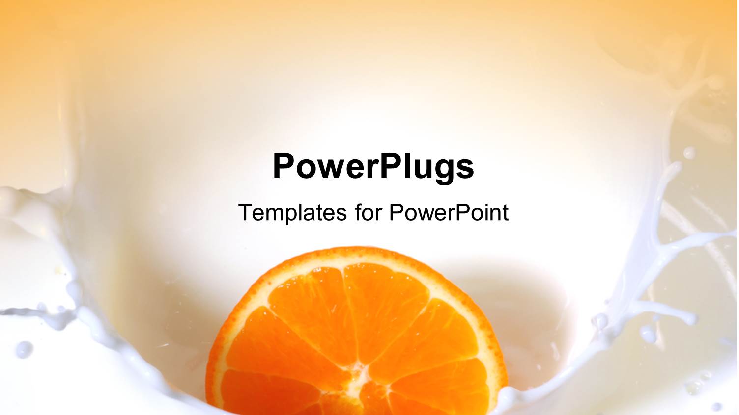 a Slice of Fresh Orange Falling into a Pool of Milk