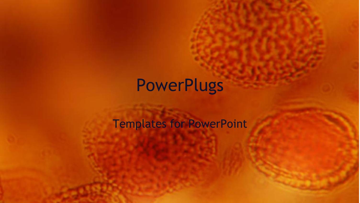 Slices or a Cell Magnified Under a Microscope on an Orange Background
