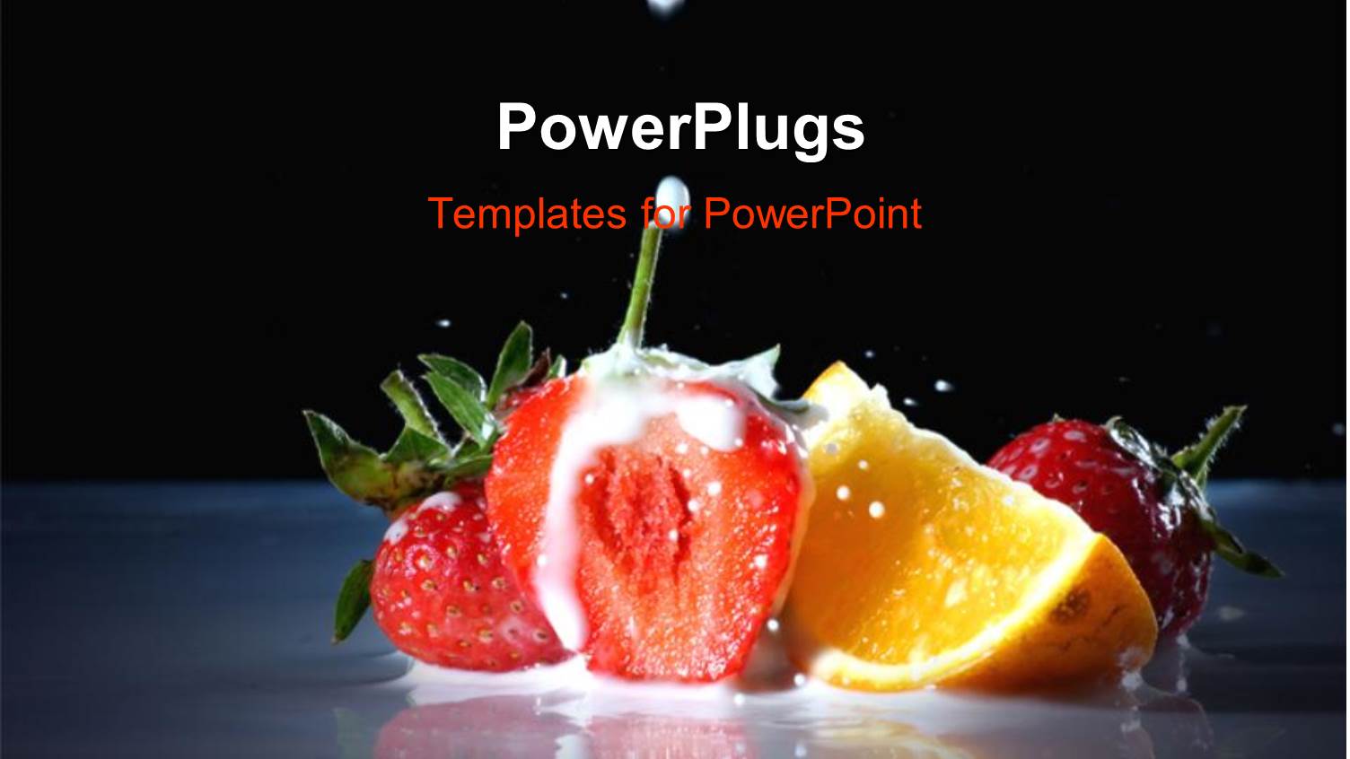 Slices of Fresh Fruits Dipped in Milk on a Black Background