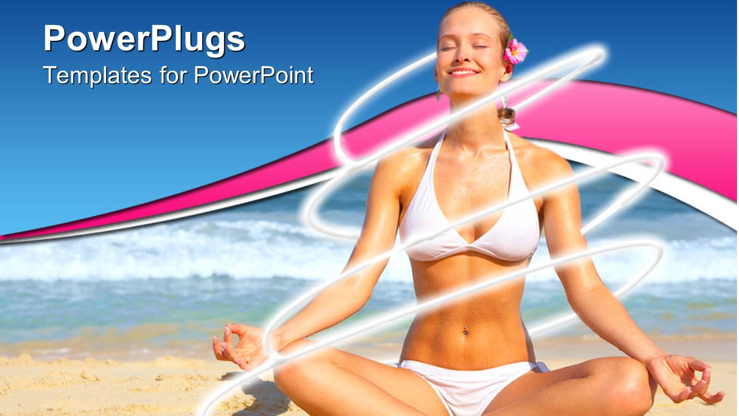 a Slim Lady Practicing Yoga Meditation on a Sea Shore