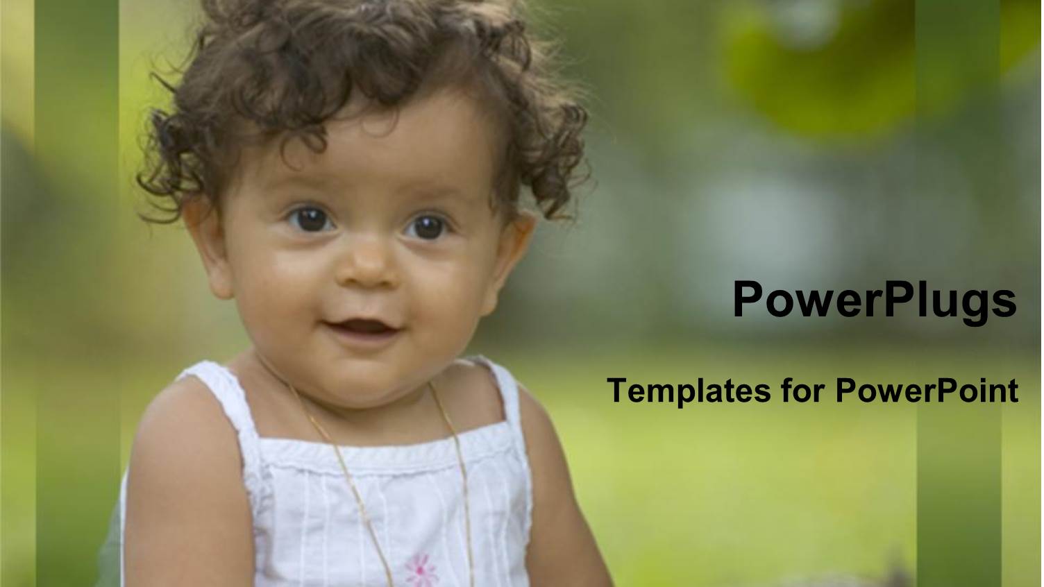 a small Baby Girl Wearing a White Dress and Smiling