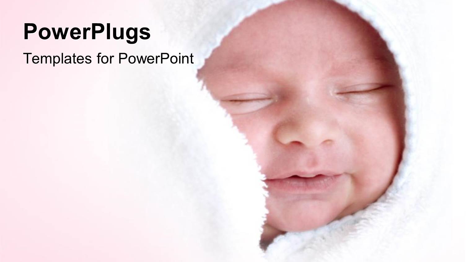 a small Baby Smiling and Wrapped with a White Blanket