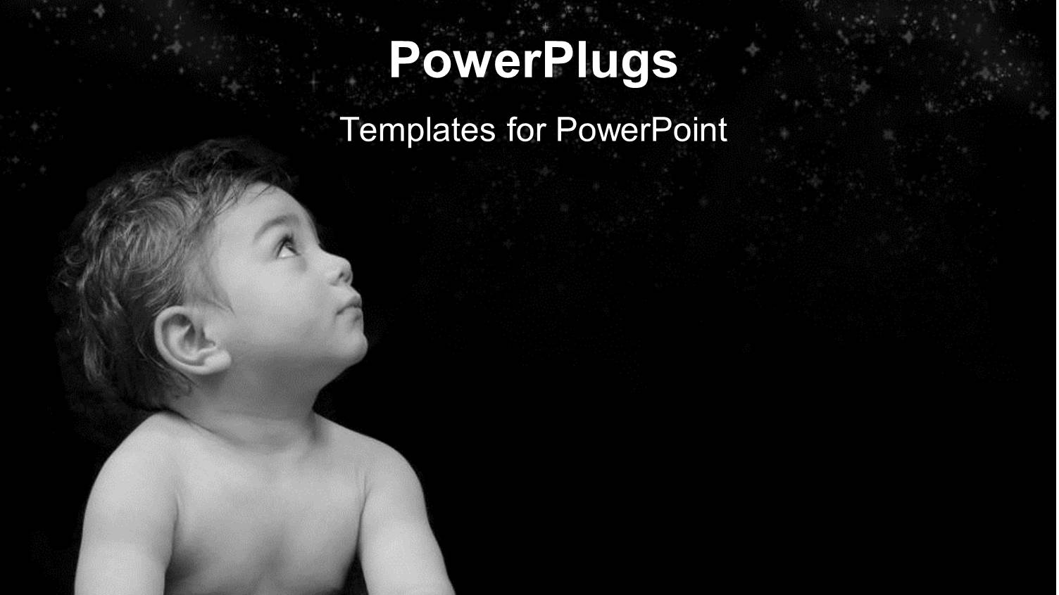 a small Baby Staring Up into the Dark Sky 