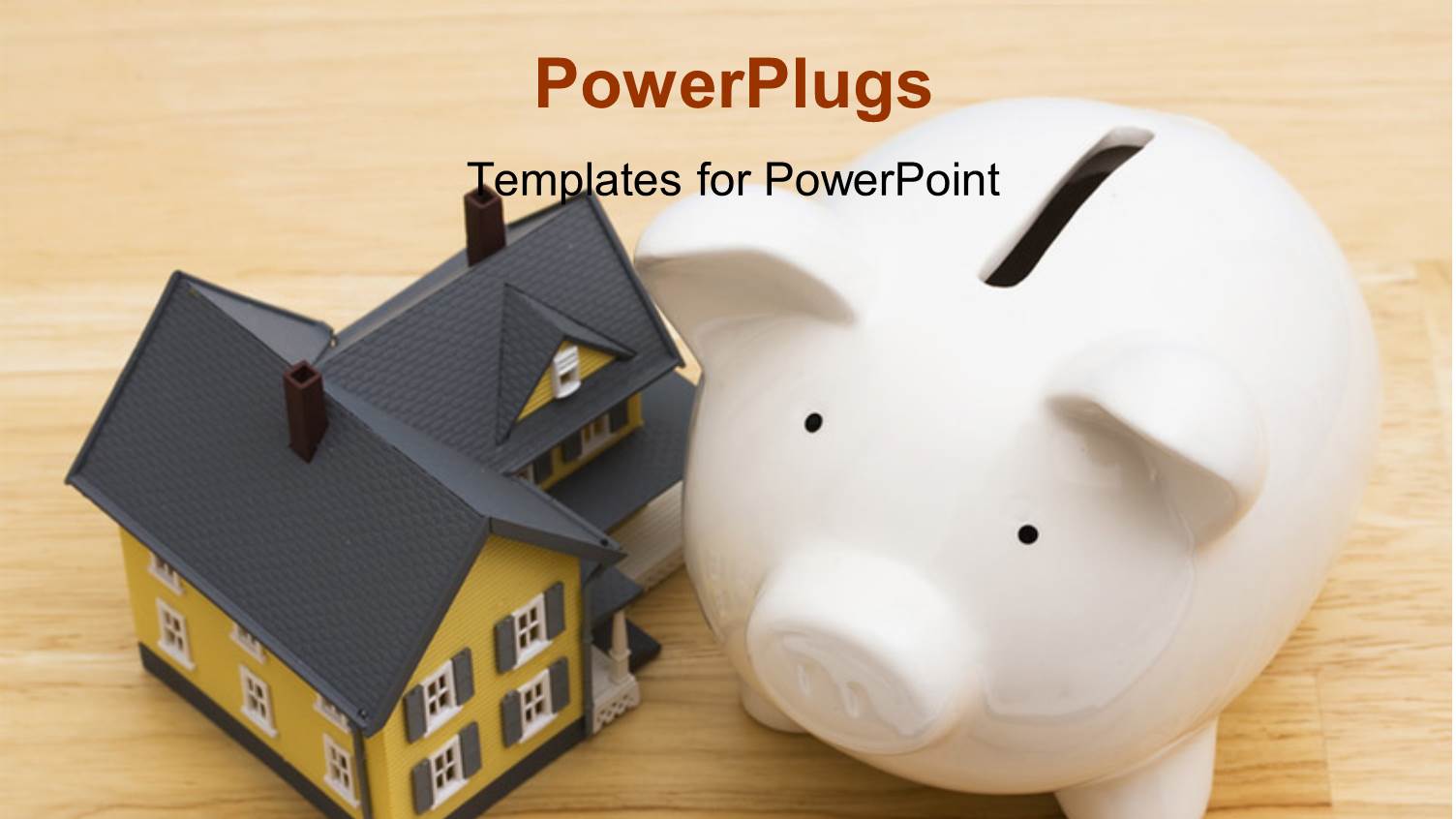 a small House with a Whit Colored Piggy Bank