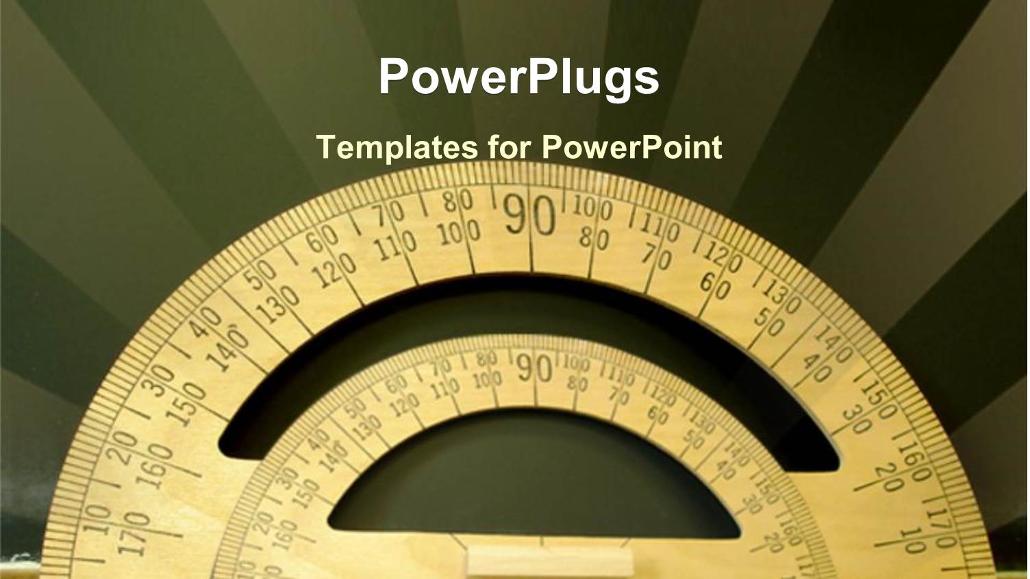 small and huge Wooden Protractors in Dark Background