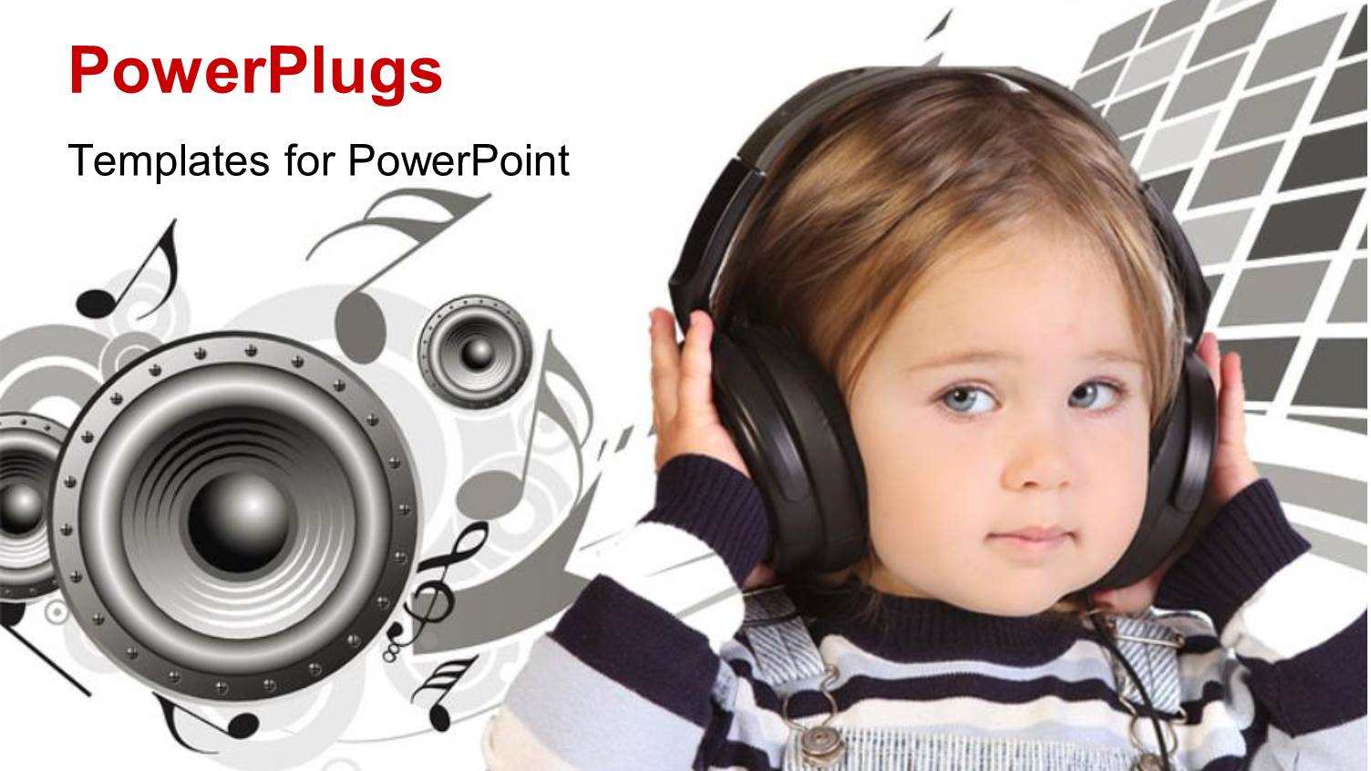 a small Kid Wearing a Head Set and Speakers