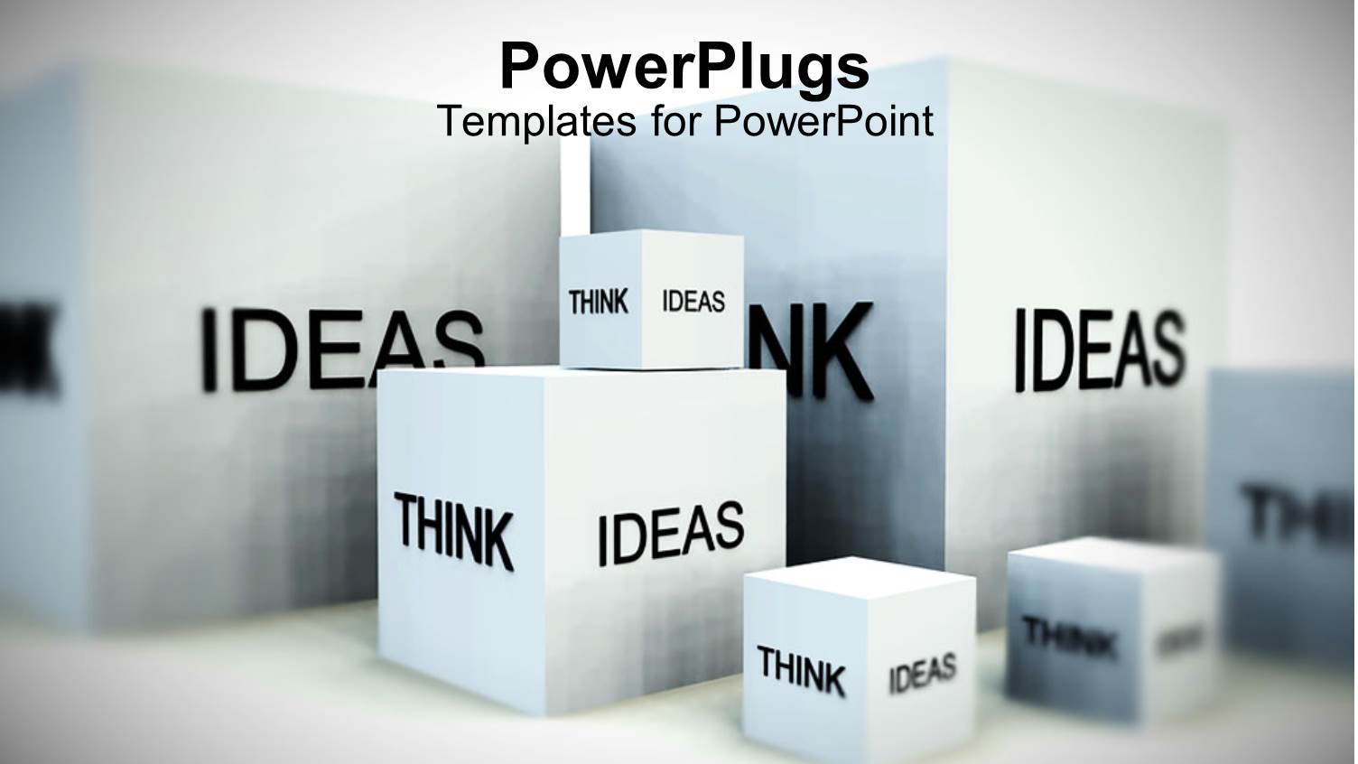 small, Medium, and large Boxes with Words Think Ideas