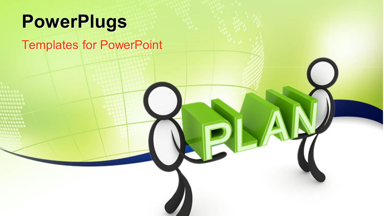 small People with the Word PLAN in Hands and World Map