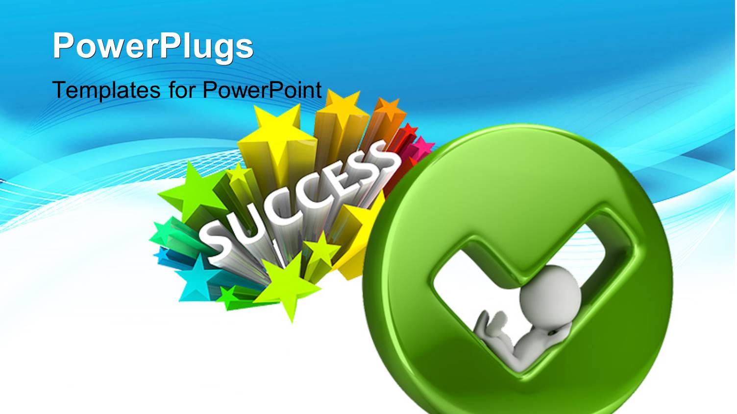 small Person Lying in a Hole in the Form of Ticks with Success Depiction in Background