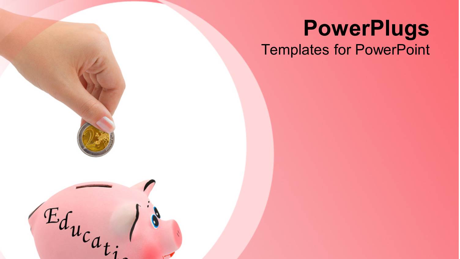 small Pink Piggy Bank with a Hand Dropping a Coin