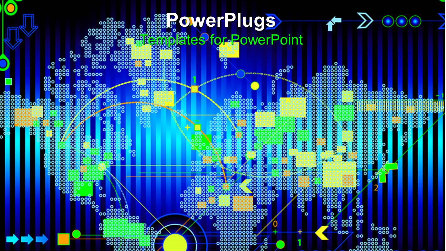 small Round Shapes Forming World Map on Blue Background