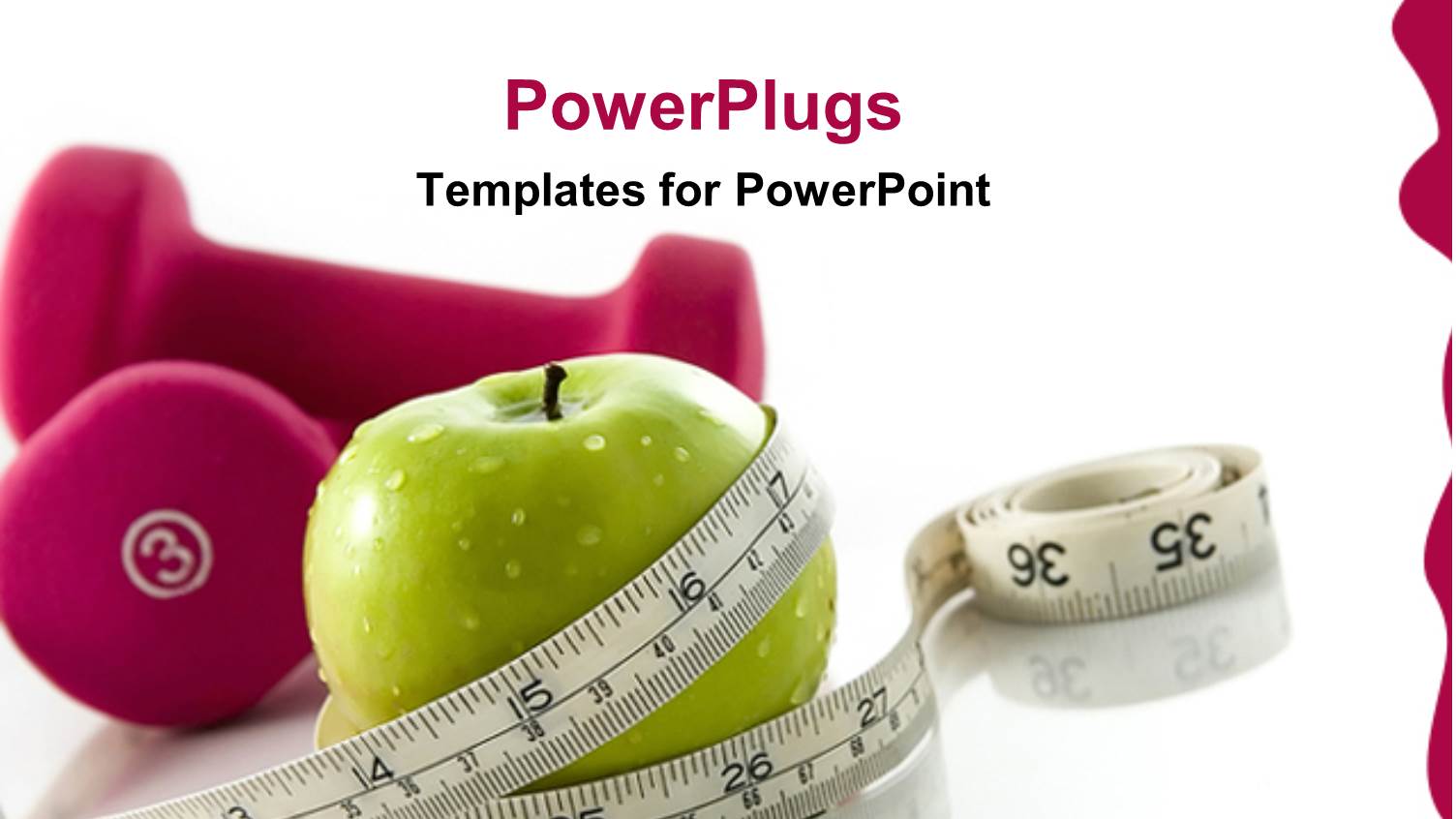 small Weights Next to Green Apple Wrapped in Measuring Tape