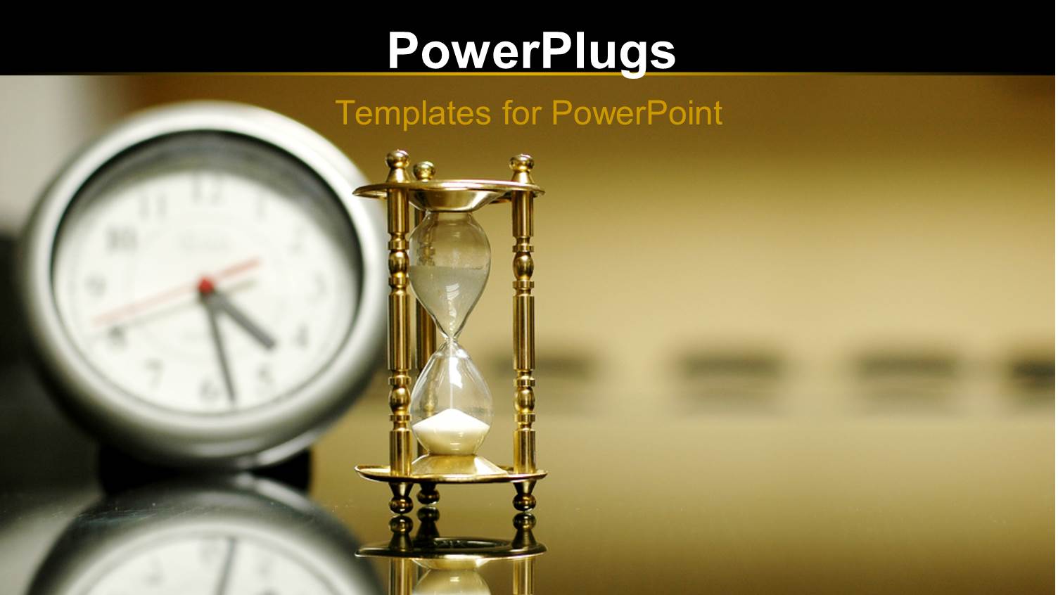 a small White Clock and an Hour Sand Glass