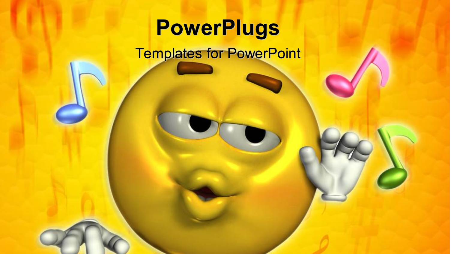 a Smiley Along with Various Music Figures and Yellow Background