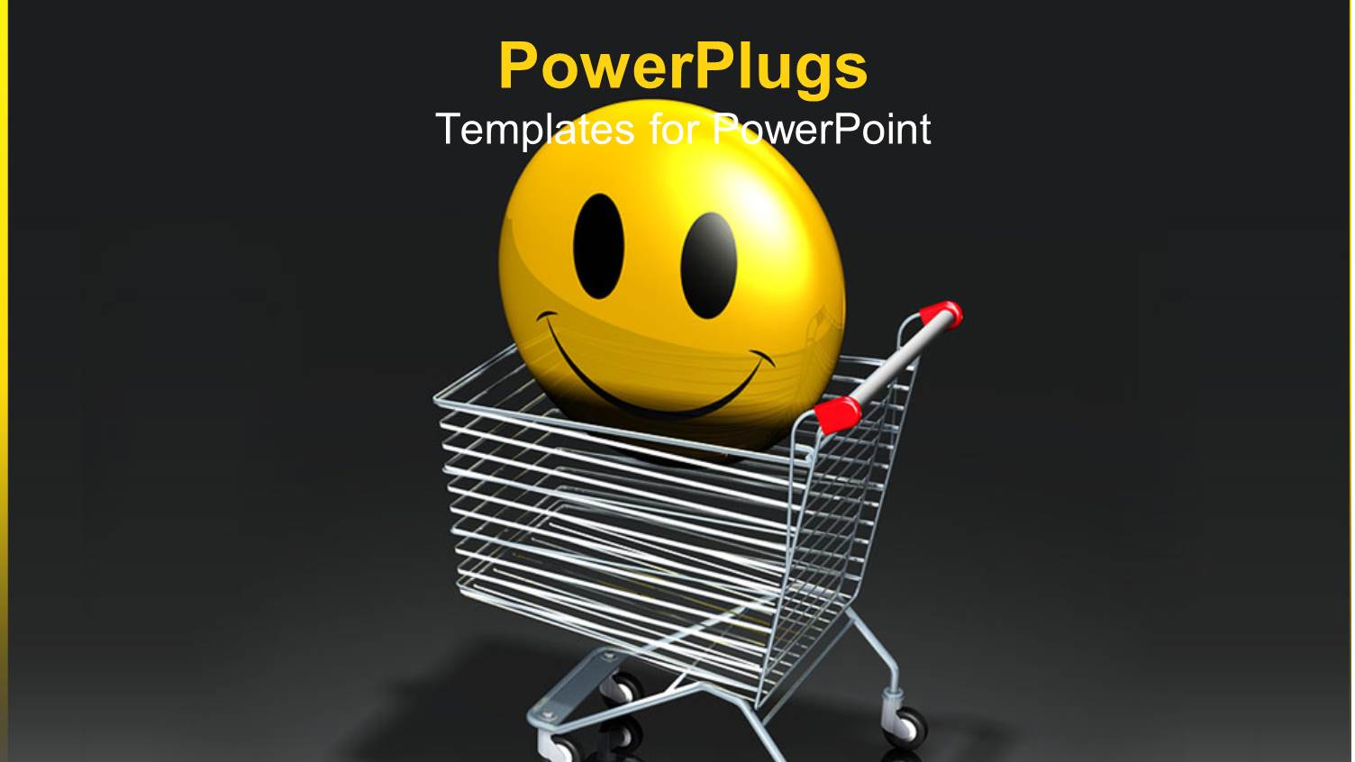 a Smiley in a Shopping Cart with Grayish Background