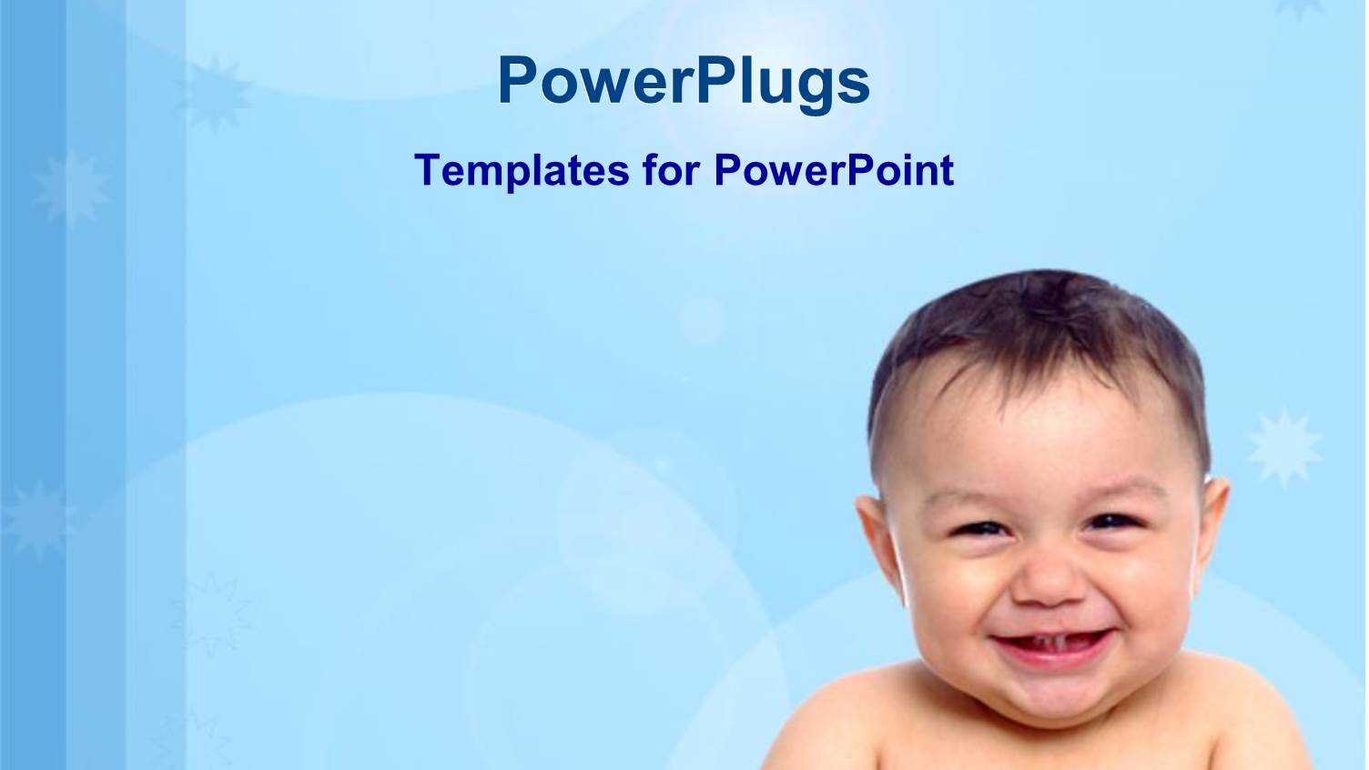 Smiling Baby after Birth Over Blue Themed Background 