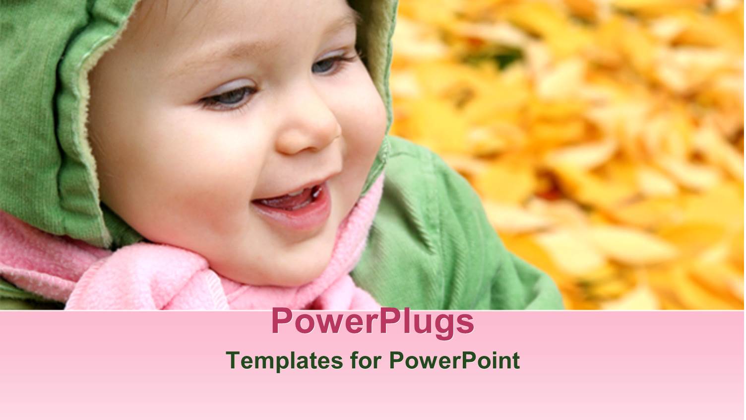 Smiling Baby in Hooded Jacket and Pink Scarf in Fall