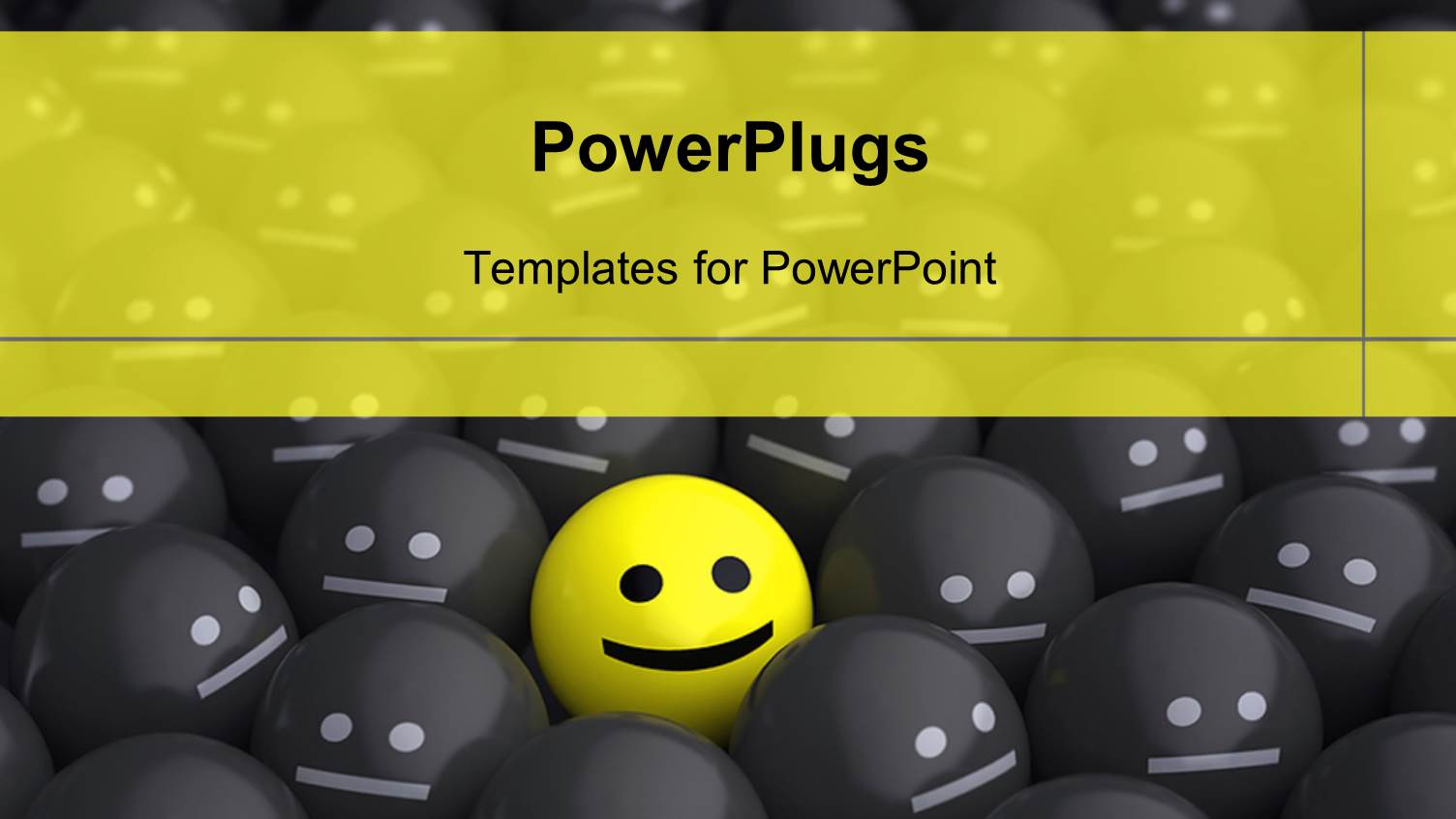 Lots of Black Smiles with an Outstanding Yellow One in the Centre