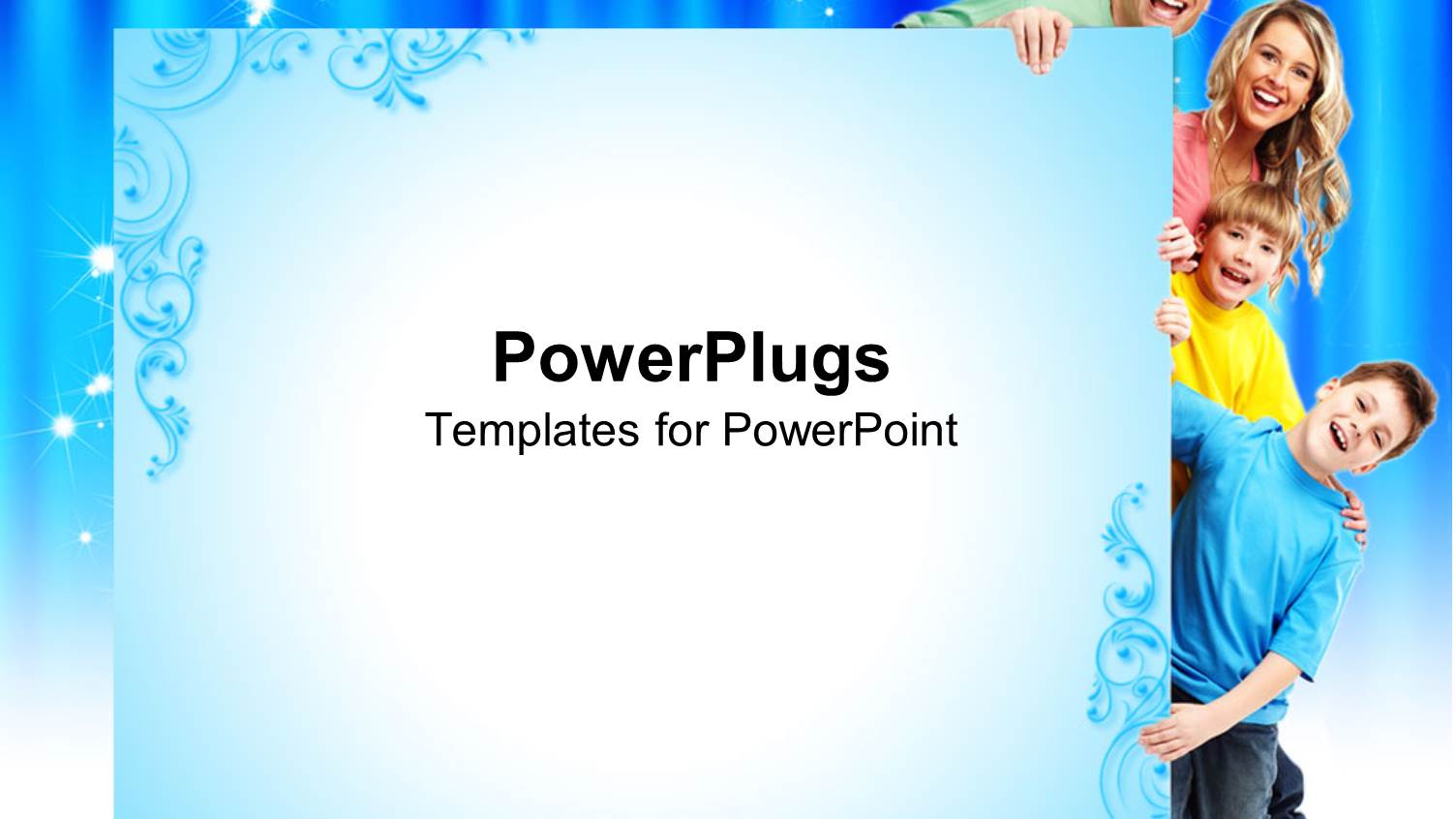 Smiling Family of Four, Two Sons and Parents, Father and Mother