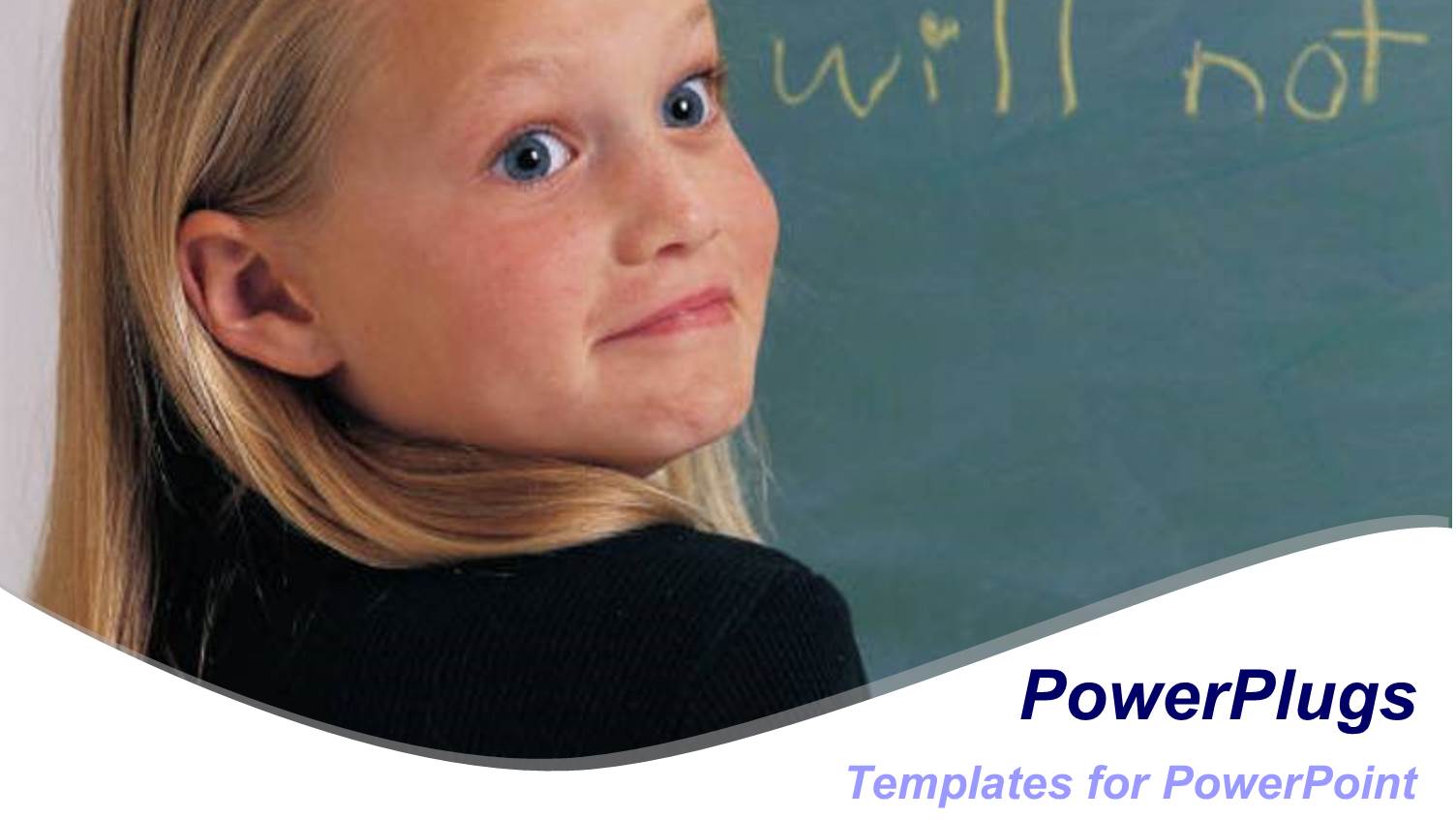 a Smiling Lady with a Text which Spells Out the Word