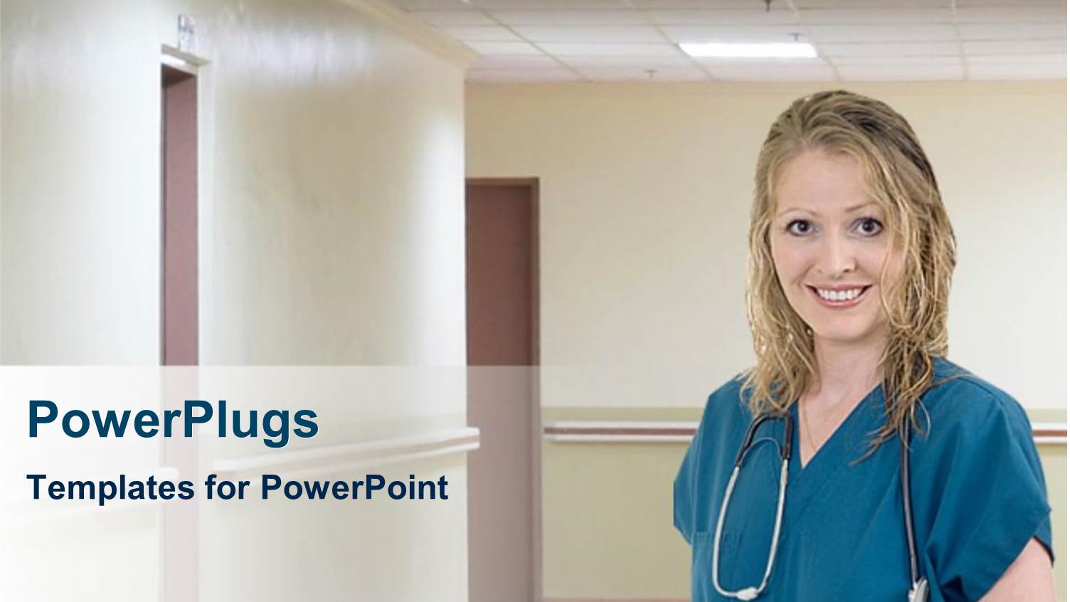 Smiling Nurse in Hospital Corridor, Medical