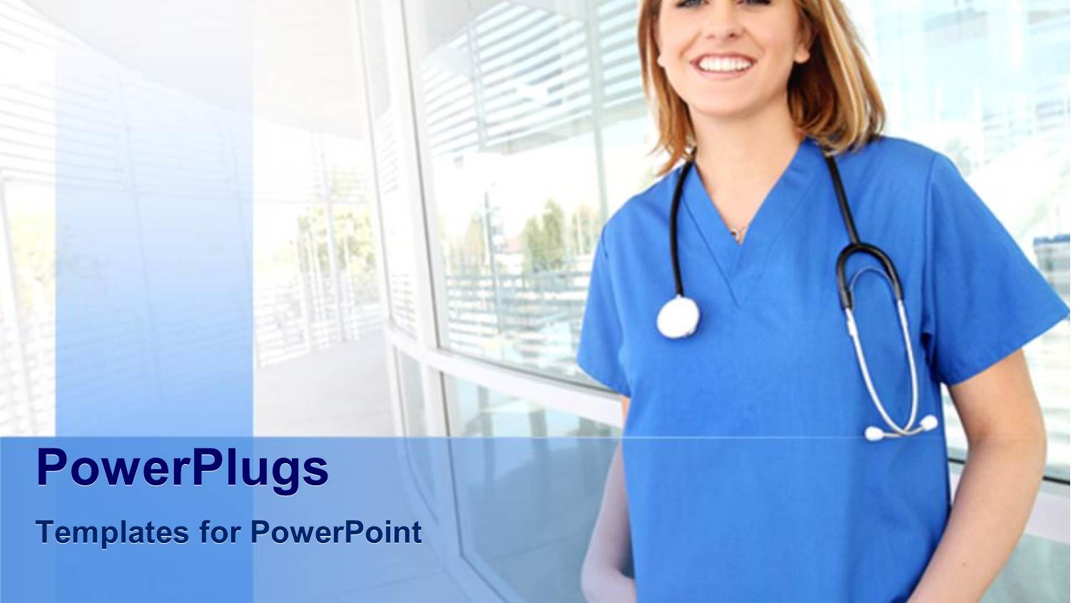 Smiling Nurse in Hospital Setting, Young Nurse with Stethoscope