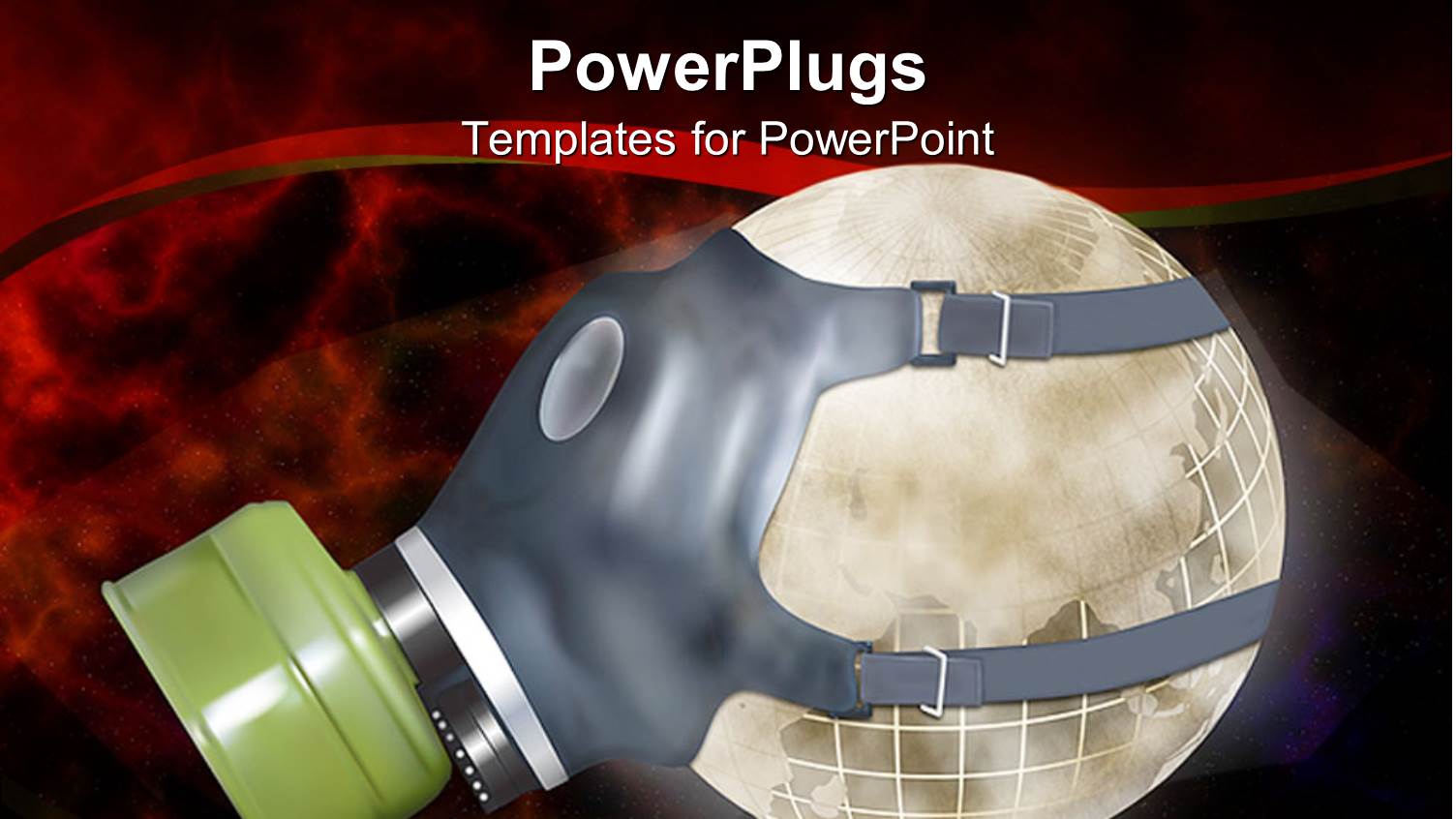 Smokey Globe Wearing Gas Mask Depicting Pollution on Earth