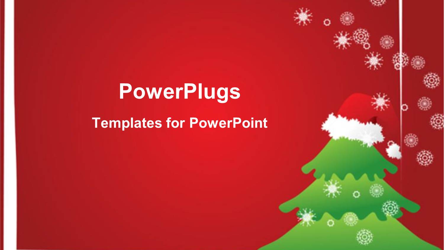 Snow is Falling on the Christmas Tree on Red Background